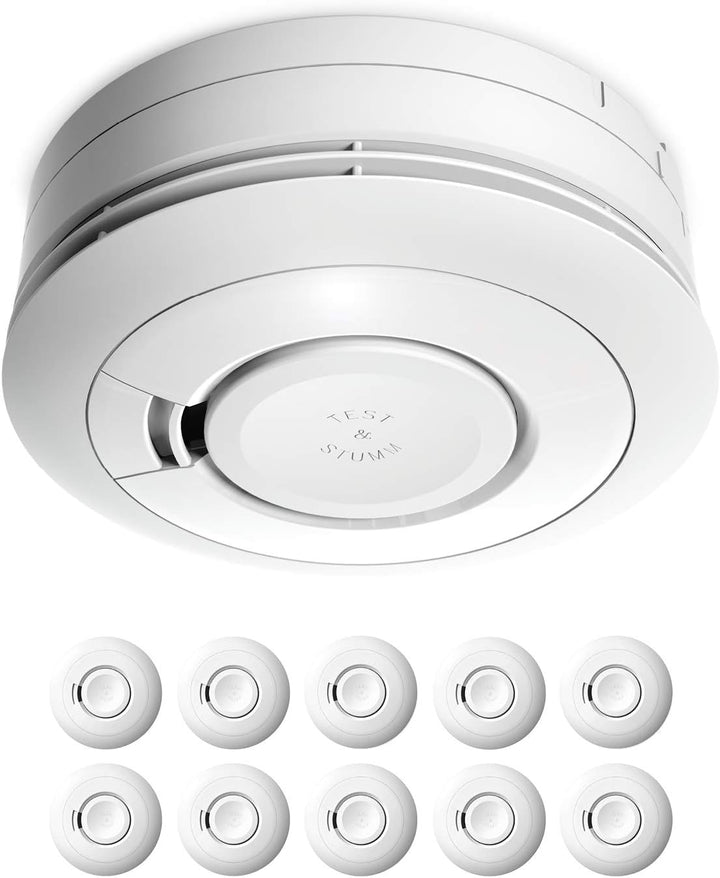 Ei Electronics Ei650 Rauchwarnmelder, Rauchmelder im 10er Set, Stand-alone-Gerät mit Batterie für 10