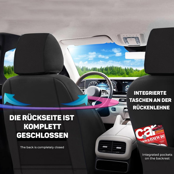 BREMER SITZBEZÜGE Mass Sitzbezüge Schonbezüge für Mercedes GLC X253 C253 KT105 KT105 - Schwarz/Beige