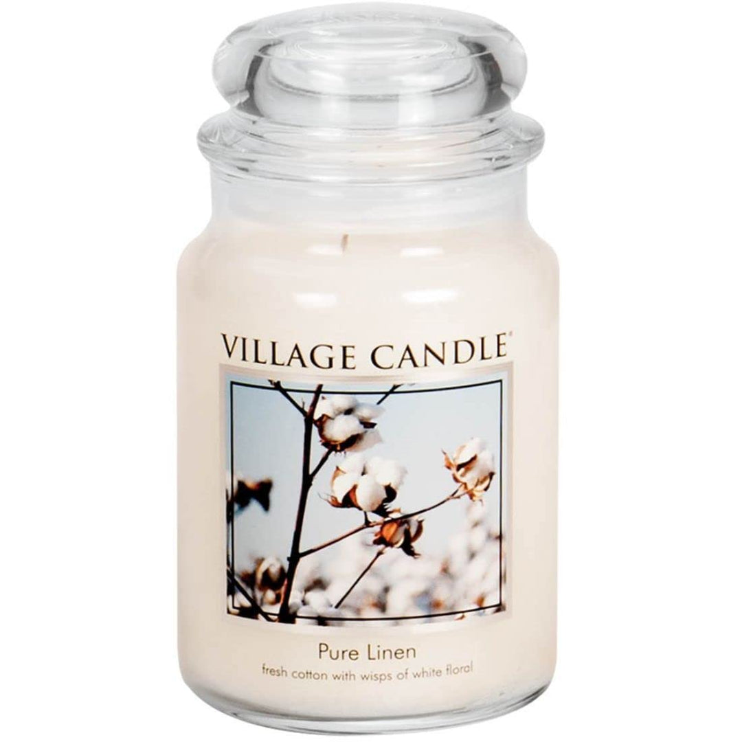 Village Candle Duftkerze 17 x 10 cm 1219 g Reines Leinen