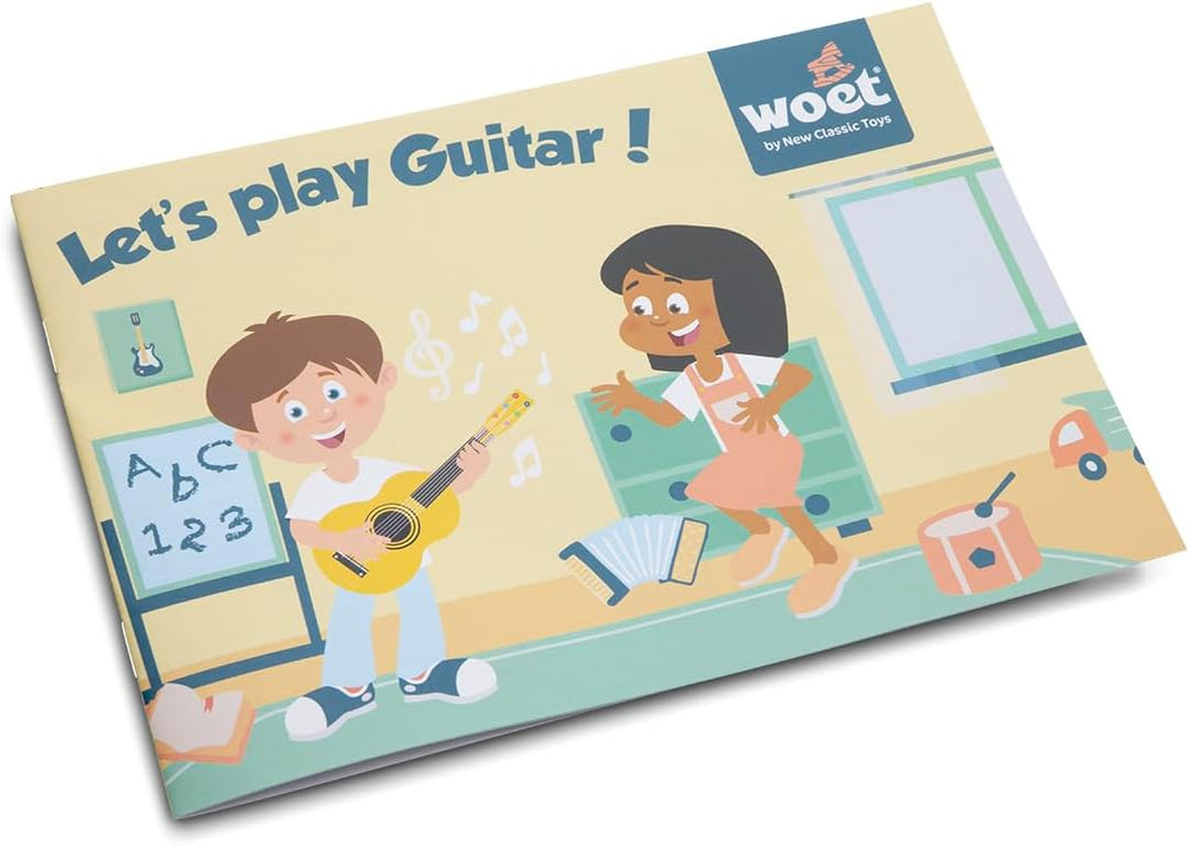 New Classic Toys - 10344 - Musikinstrument - Spielzeug Holzgitarre - Naturel, Naturel