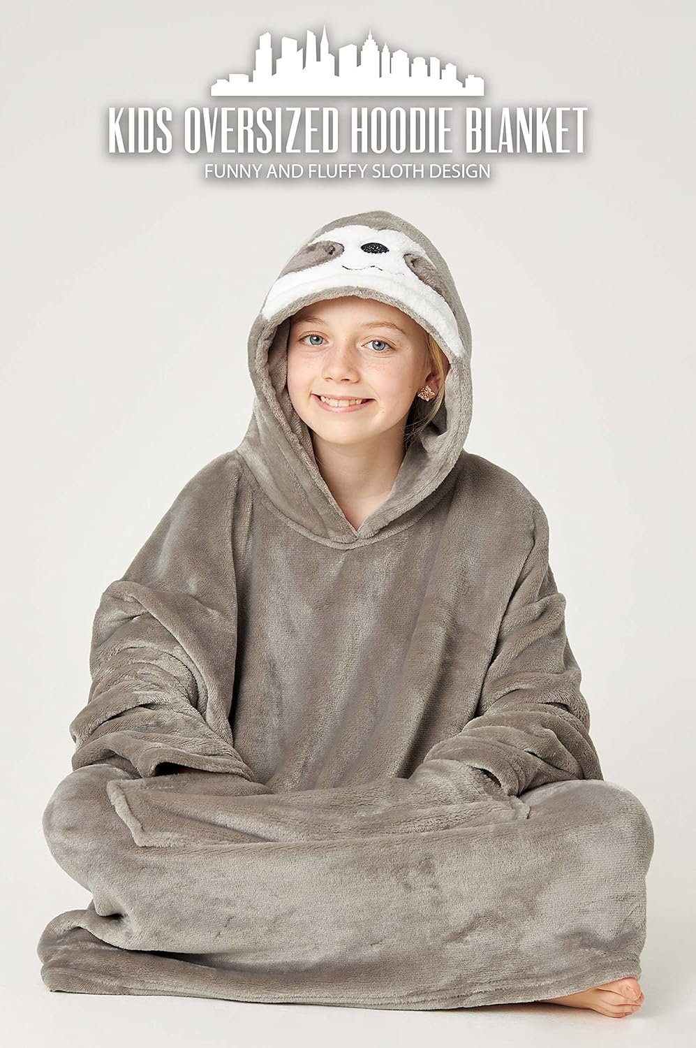 CityComfort Übergrosse Hoodie Decke Kinder Fleece Oversize Kapuzenpullover Mädchen Teenager mit Sher
