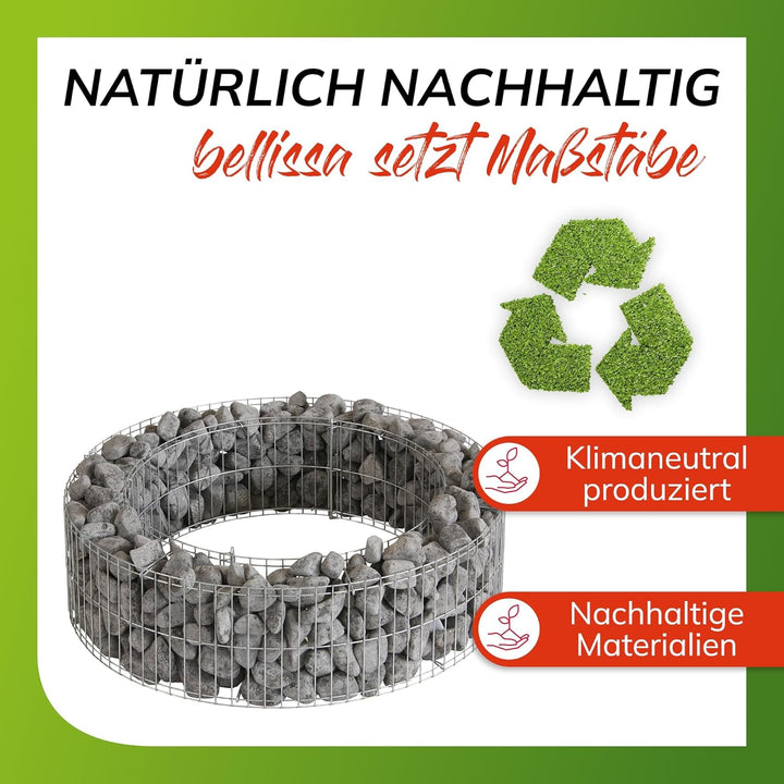 bellissa – Gabionen-Feuerstelle Gerüst Steckset - Gabionengerüst zum Befüllen für offene Grillstelle