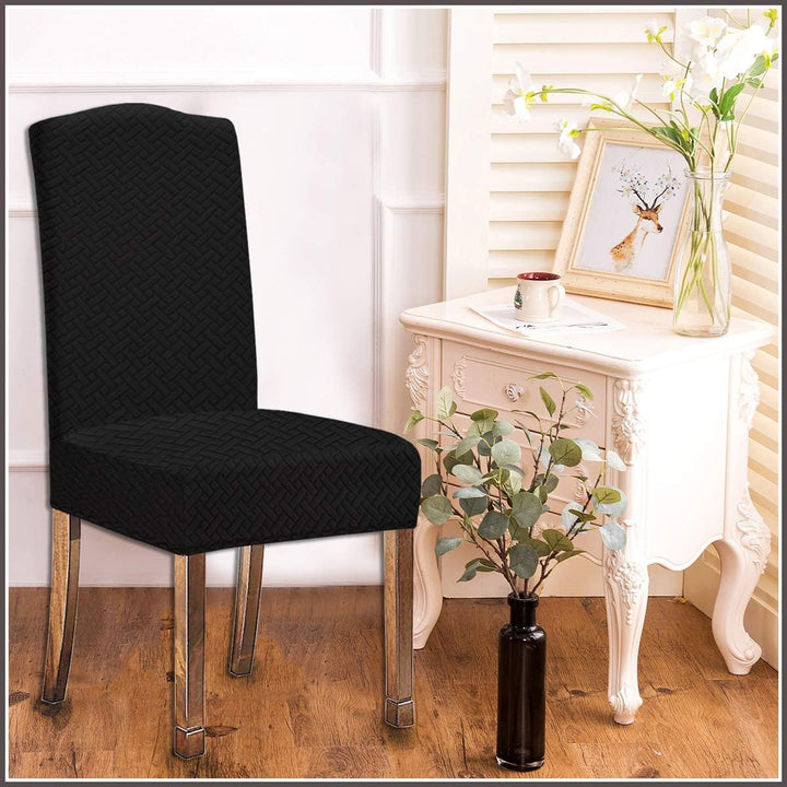 Stretch wasserdichte Jacquard mit langem Gitter Esszimmer Stuhlhussen Home Decor, Stuhlhussen für Es