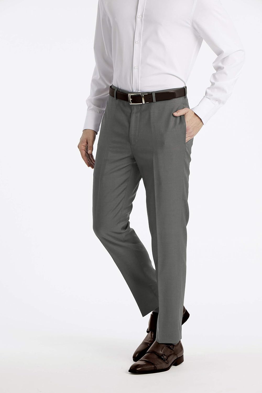 Calvin Klein Herren Slim Fit Kleid Klassische Hose 31W / 32L Mittelgrau, 31W / 32L Mittelgrau