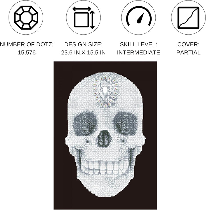 DIAMOND DOTZ DD10.021 - Original 5D Diamond Painting Set Kristall Schädel Totenkopf, Kreativset mit