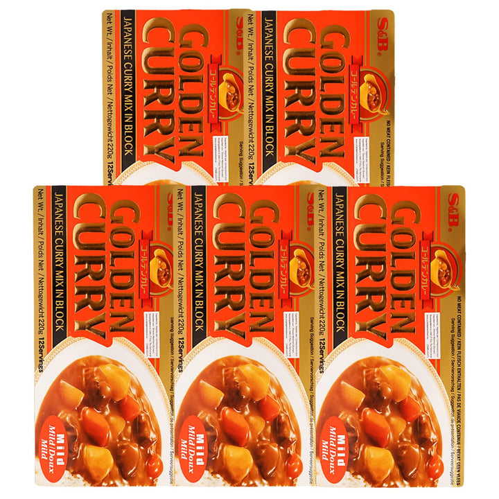 5er Pack (5x220g) S&B Golden Japanisches Curry mild (Papa Vo®)
