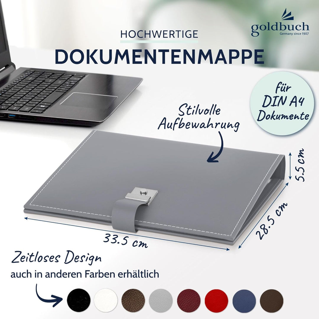 goldbuch 53809 Dokumentenmappe Cezanne für DIN A4 Unterlagen, Ringbuchmappe inklusive 5 Sichthüllen,
