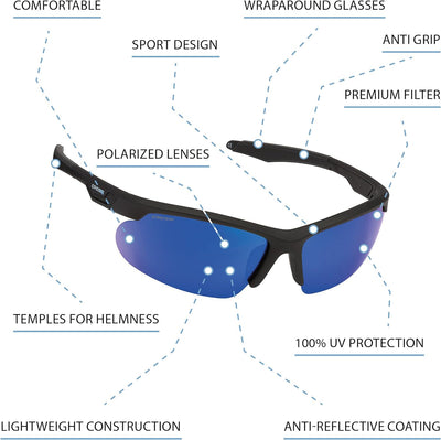 Cressi Unisex Speed Sonnenbrille Einheitsgrösse Schwarz/Gelb Verspiegelte Linsen, Einheitsgrösse Sch