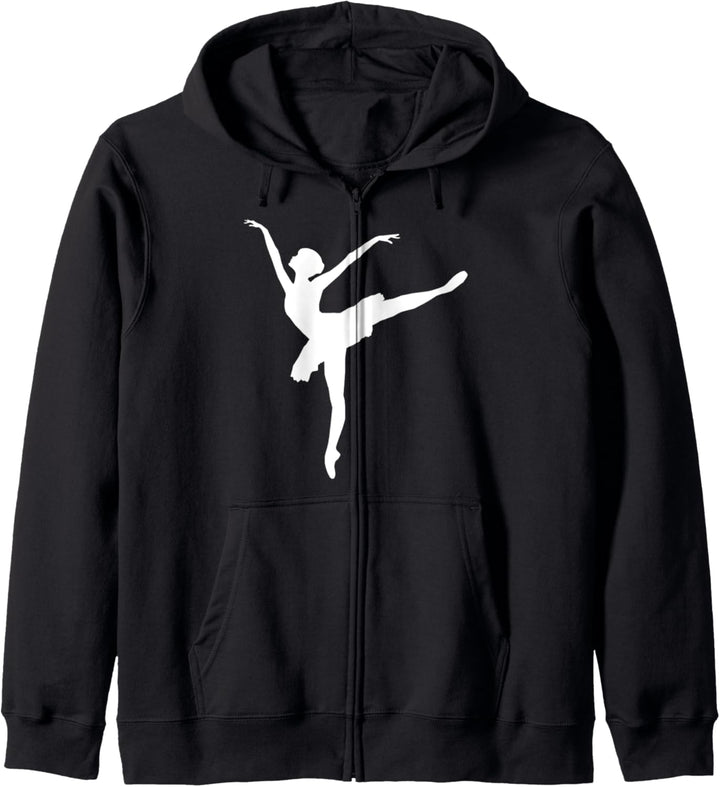 Ballerina Silhouette Ballett Tanz Design Girl Dancing Kapuzenjacke