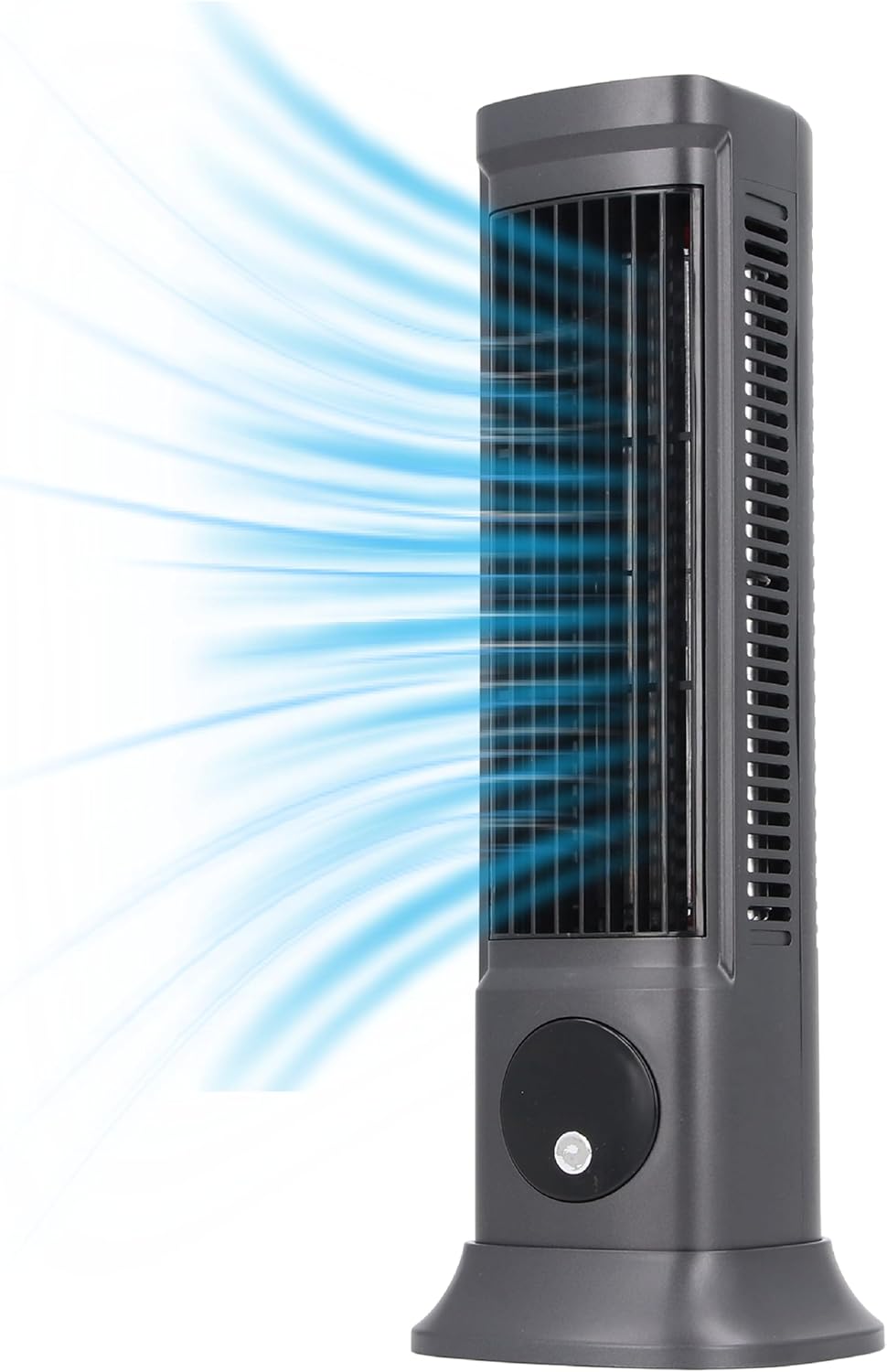 Jiawu 10'' Turmventilator für Schlafzimmer, Flügelloser Tischventilator mit 3 Geschwindigkeiten, Kom