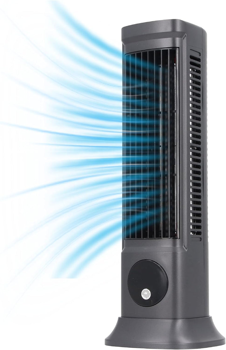 Jiawu 10'' Turmventilator für Schlafzimmer, Flügelloser Tischventilator mit 3 Geschwindigkeiten, Kom