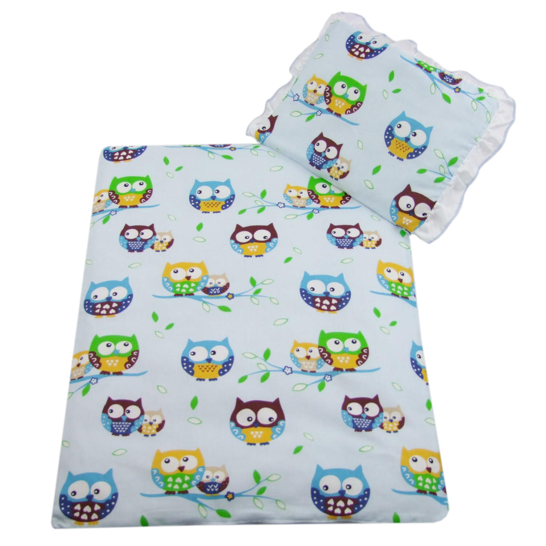 Rawstyle 4 TLG. Set Bezug für Kinderwagen *EULEN-Motiv* Garnitur Bettwäsche Decke + Kissen + Füllung