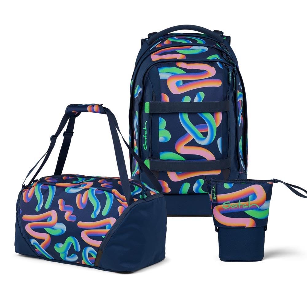 Satch Pack Pencil Slider Edition Schulrucksack Set 3tlg. inkl. Sporttasche (Crazy Twist), Crazy Twis