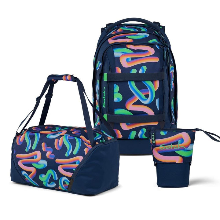 Satch Pack Pencil Slider Edition Schulrucksack Set 3tlg. inkl. Sporttasche (Crazy Twist), Crazy Twis