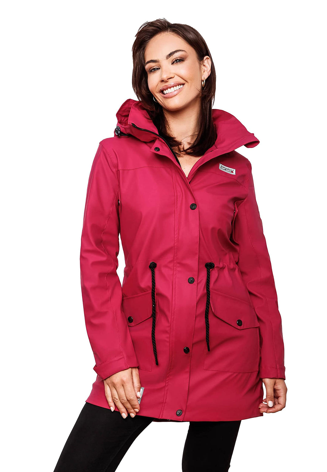 Navahoo Damen wasserdichter gefütterter Regenmantel Deike S Fuchsia, S Fuchsia