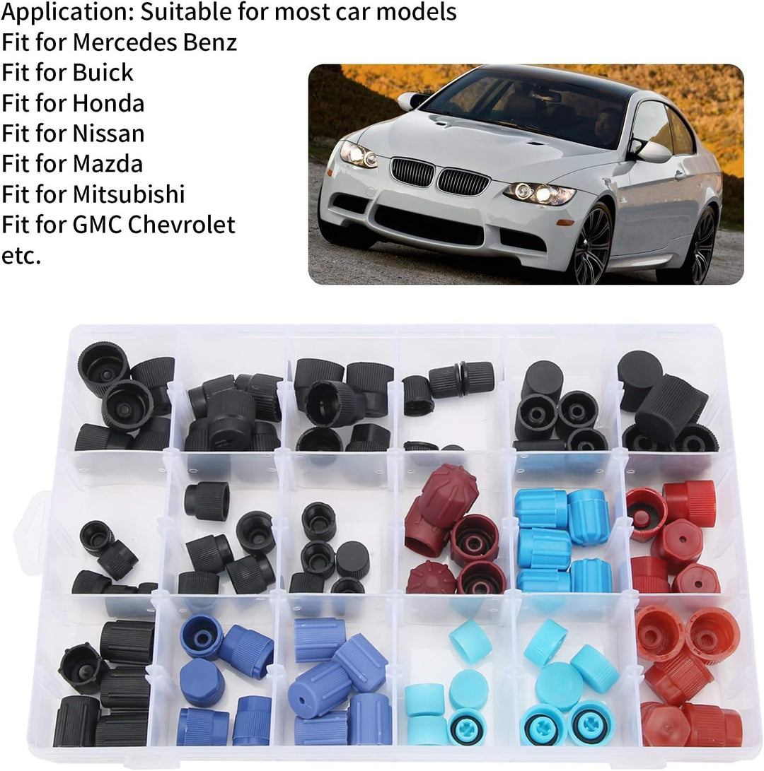 Yctze 90pcs Klimaanlage Kältemittelventil Kernkappen Ersatz Auto A/C System Reparatur Zubehör