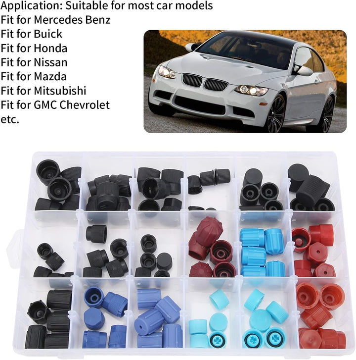 Yctze 90pcs Klimaanlage Kältemittelventil Kernkappen Ersatz Auto A/C System Reparatur Zubehör