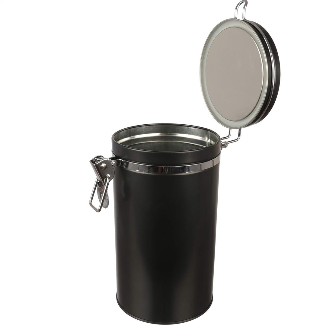 Rimoco Kaffee Vorratsdose schwarz mit Bügel-Verschluss und Deckel mit Gummidichtring | Höhe: 20 cm,