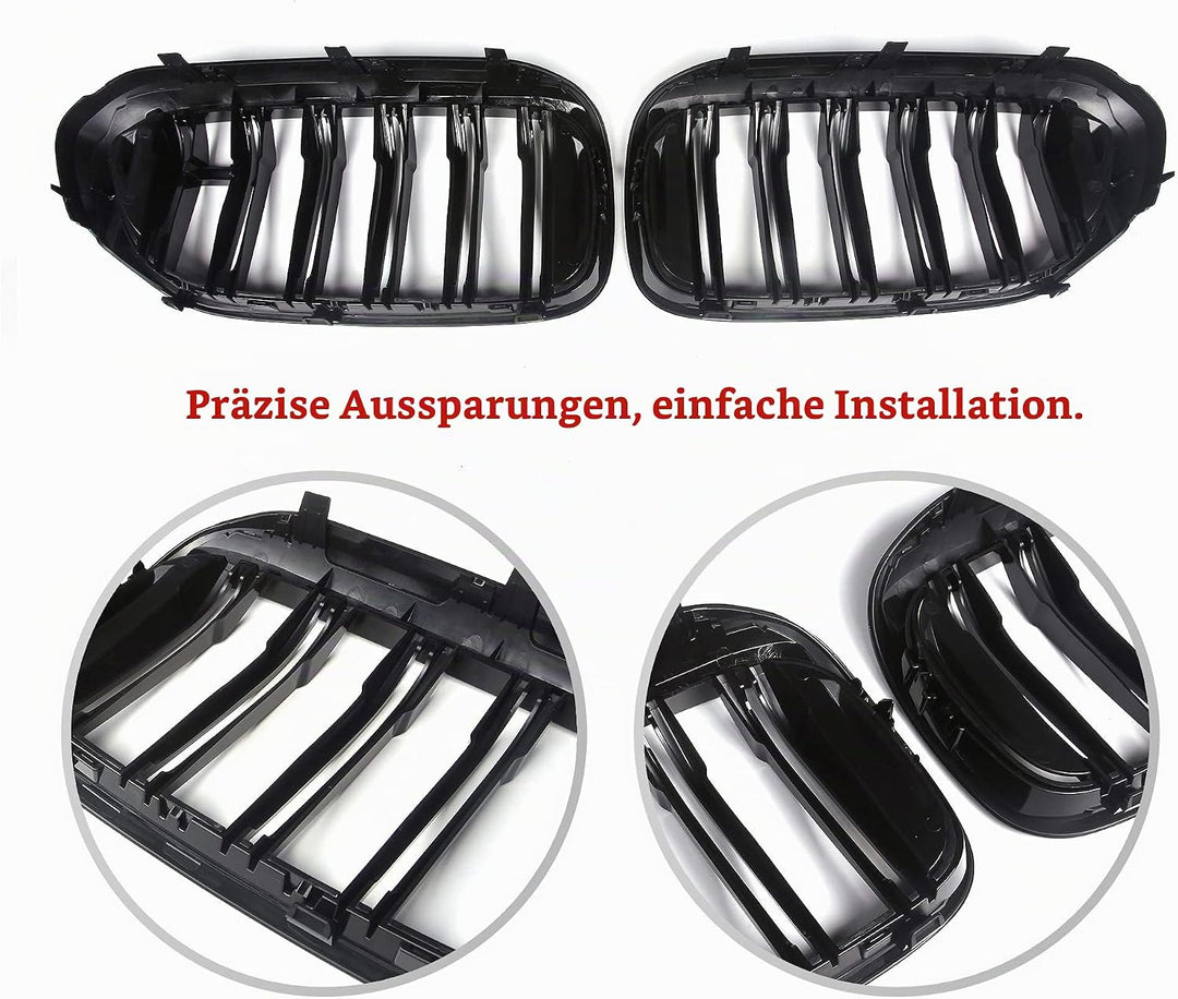 YIUBCZOQI G30 Kühlergrill, vorderer Nieren Grill passend für BMW 5er G30 G31Nieren Schwarz 2017-2020