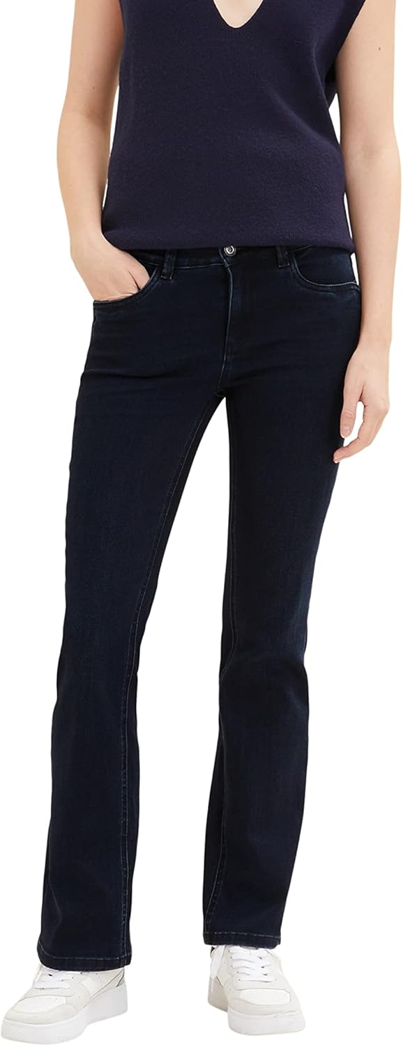 TOM TAILOR Damen Alexa Bootcut Jeans 26W / 32L 10173 - Dark Stone Blue Black Denim, 26W / 32L 10173