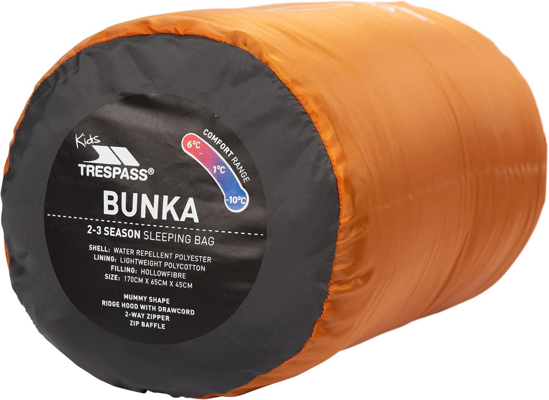Trespass Bunka Unisex 3-Jahreszeiten-Schlafsack mit Hohlfaserfüllung