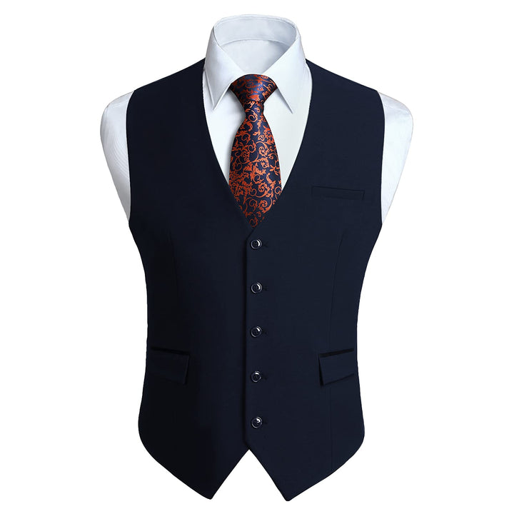 HISDERN Anzugweste für Herren Elegant Hochzeit Weste Klassische Einfarbig Casual Businessweste Forme
