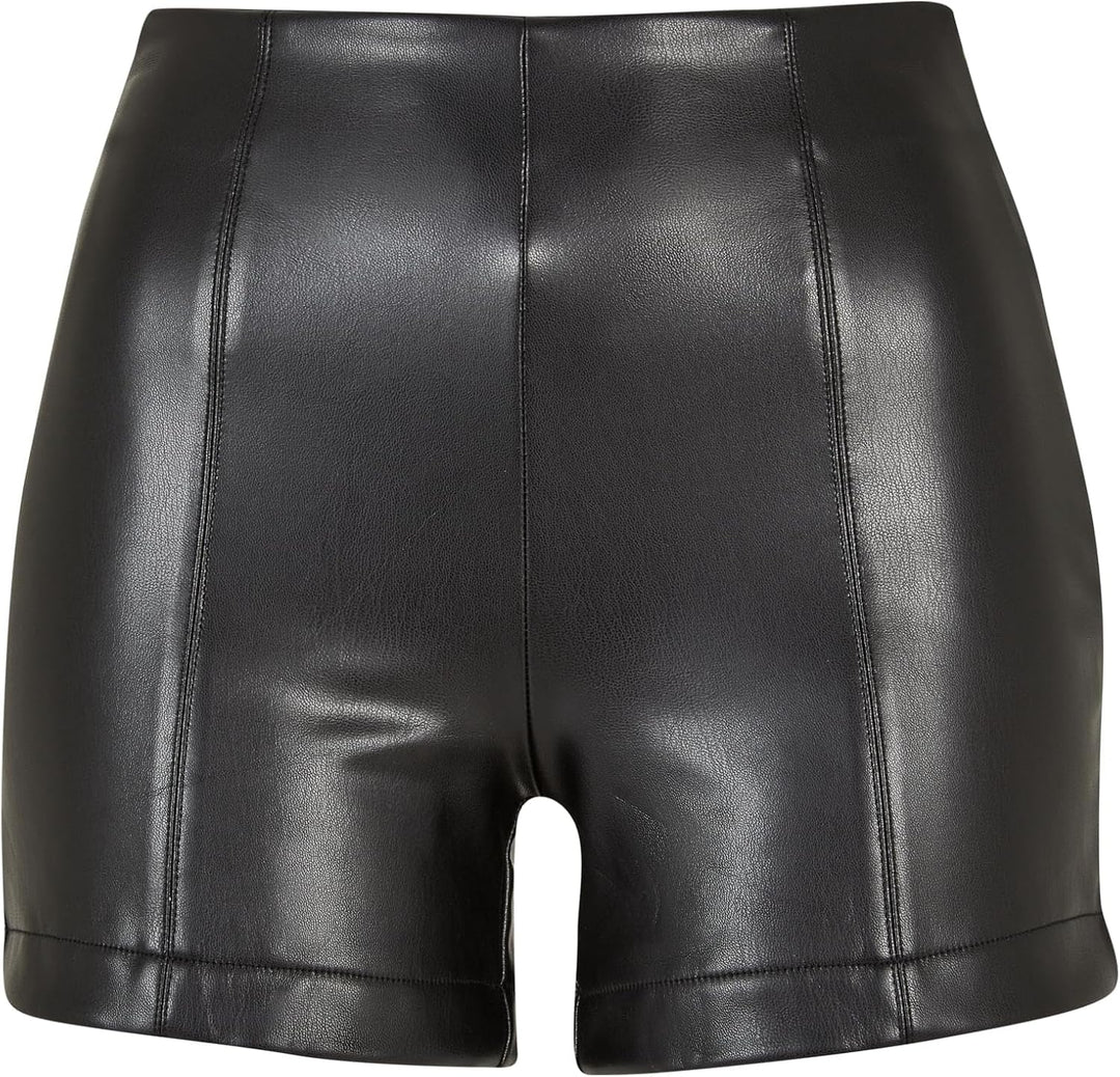 Urban Classics Ladies Synthetic Leather Shorts, stylische Frauen Kunstlederhose, erhältlich in der F