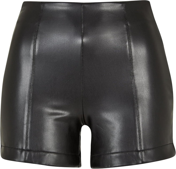 Urban Classics Ladies Synthetic Leather Shorts, stylische Frauen Kunstlederhose, erhältlich in der F