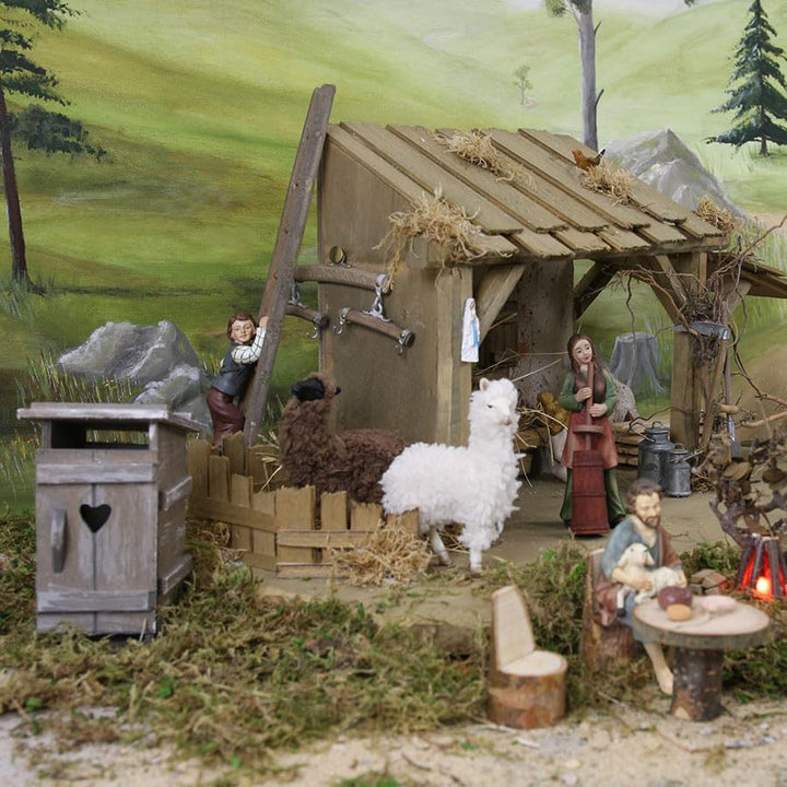 FADEDA Toilettenhäuschen mittel/Höhe:11 cm/handbemalt/detailgetreue Krippen Figuren - Weihnachten Ti