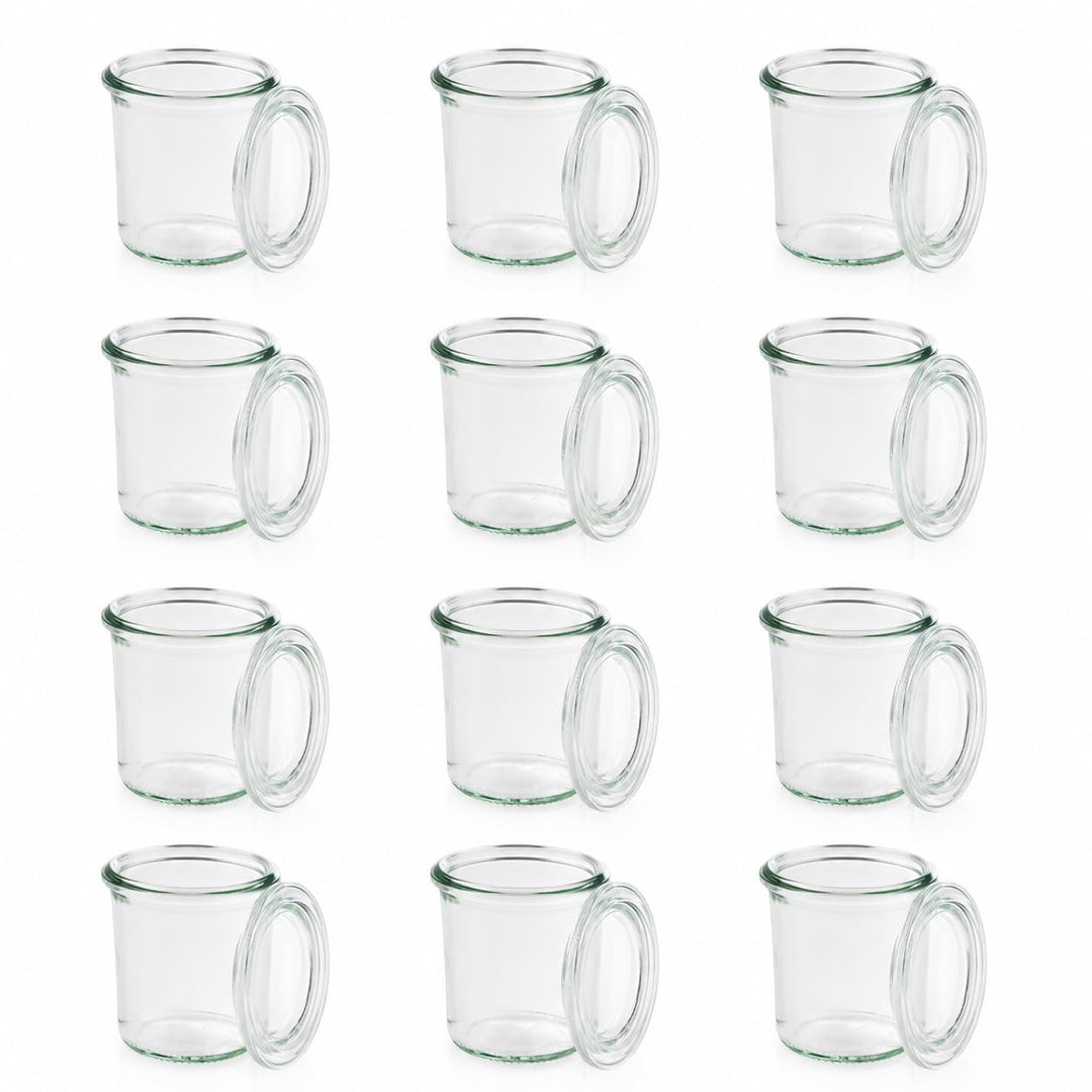 APS 82312 Original 12er Set WECK Gläser 140 ml mit Deckel, Ø 6 cm, H: 7 cm, Mini-Sturzform mit Glasd