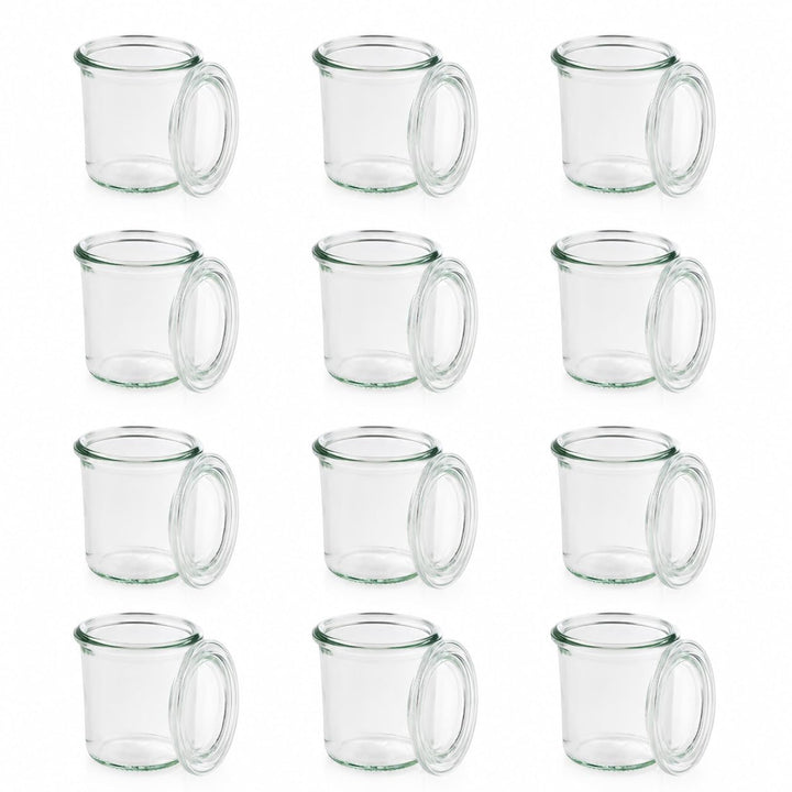 APS 82312 Original 12er Set WECK Gläser 140 ml mit Deckel, Ø 6 cm, H: 7 cm, Mini-Sturzform mit Glasd