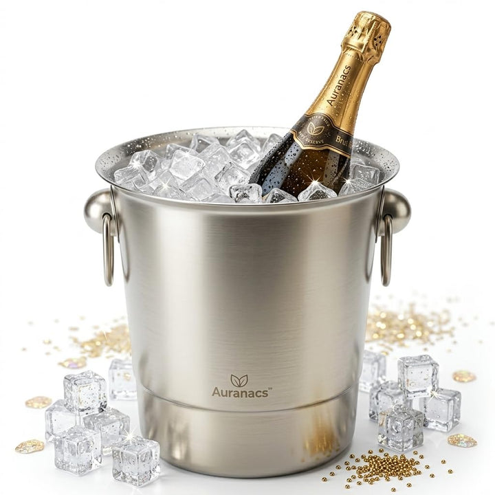 Toskana | Weinkühler aus Edelstahl | Eleganter Champagnerkühler mit 4,5L Fassungsvermögen | Sektkühl