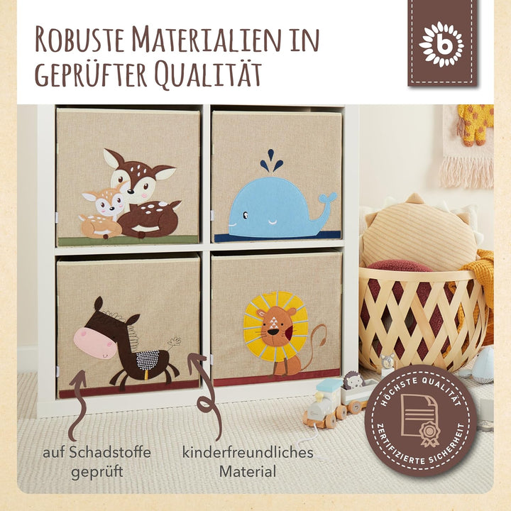 Bieco Aufbewahrungsbox Kinder - Süsse Esel Spielzeugkiste faltbar - 33x33x33 cm - ideal für Kallax R