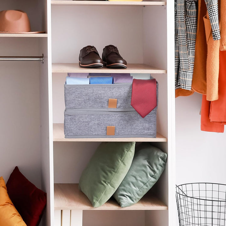Relaxdays Unterwäsche Organizer, 4er Set, Aufbewahrungsbox für Socken & Unterwäsche, Kleiderschrank