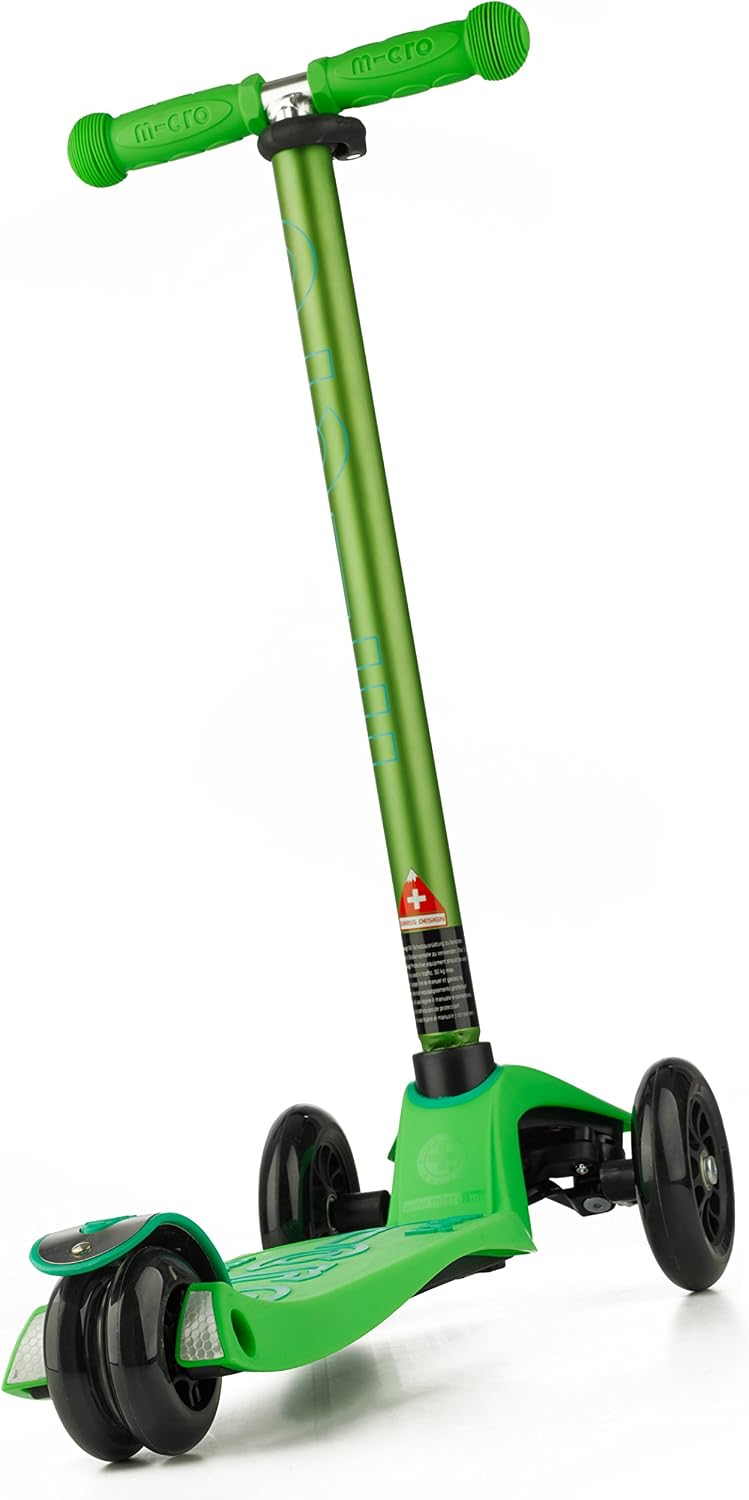 Micro | Maxi Deluxe LED Tretroller mit 3 Rädern für Kinder | Räder mit LED-Leuchten | Kippsystem | H