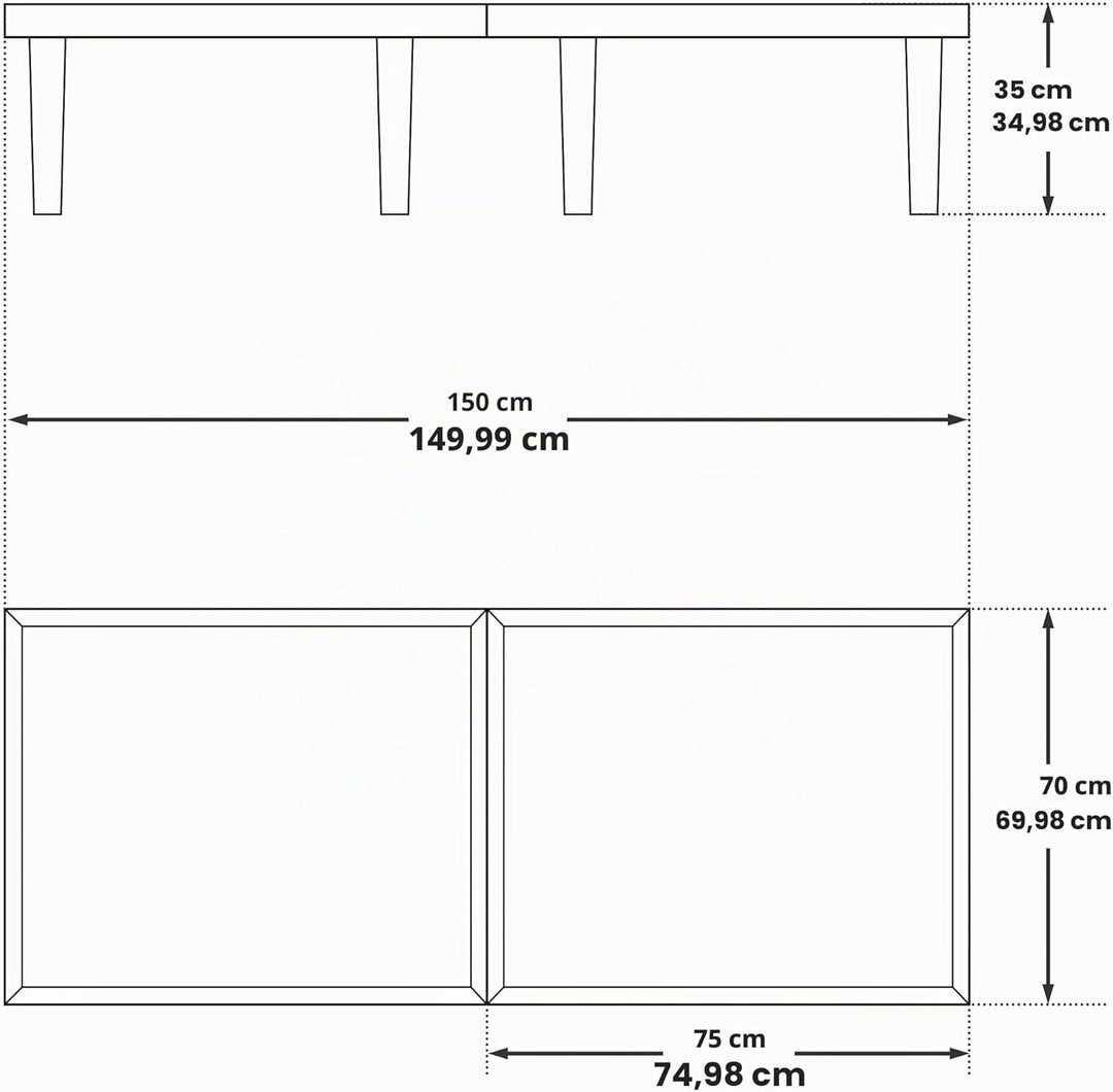 Rustiq Klapptisch Campingtisch - Klapptisch - Bohemian Picknicktisch - Klapptisch – 70X150X35CM – 6