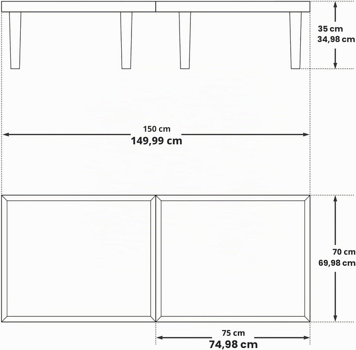 Rustiq Klapptisch Campingtisch - Klapptisch - Bohemian Picknicktisch - Klapptisch – 70X150X35CM – 6