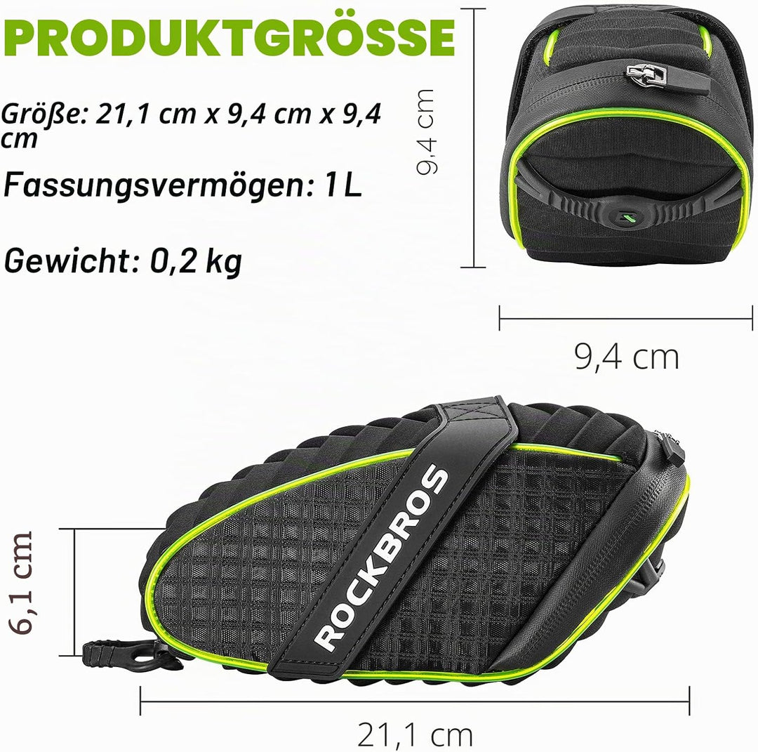 ROCKBROS Fahrrad Satteltaschen Fahrradsitz Taschen Werkzeugtasche Fahrradtasche Wasserabweisend beim