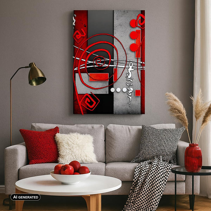 Bilder auf Leinwand 55x100cm Leinwandbild mit Rahmen Grafik geometrische figuren kreis Gross Wanddek