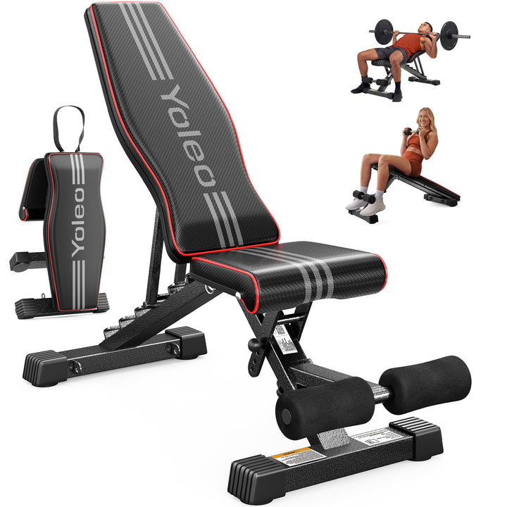 YOLEO klappbare Hantelbank Multifunktion Training Fitness Bank Bauchtrainer Schrägbank mit 7-Fach Ve