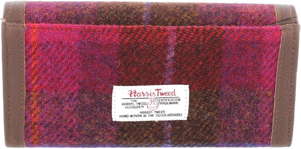 Glen Appin Harris Tweed Damen Bute Umstülpen Geldbörse LB2000 - Farbe 52 Rot/Rosa Kariert, Farbe 52