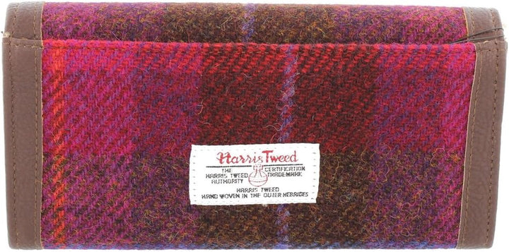 Glen Appin Harris Tweed Damen Bute Umstülpen Geldbörse LB2000 - Farbe 52 Rot/Rosa Kariert, Farbe 52