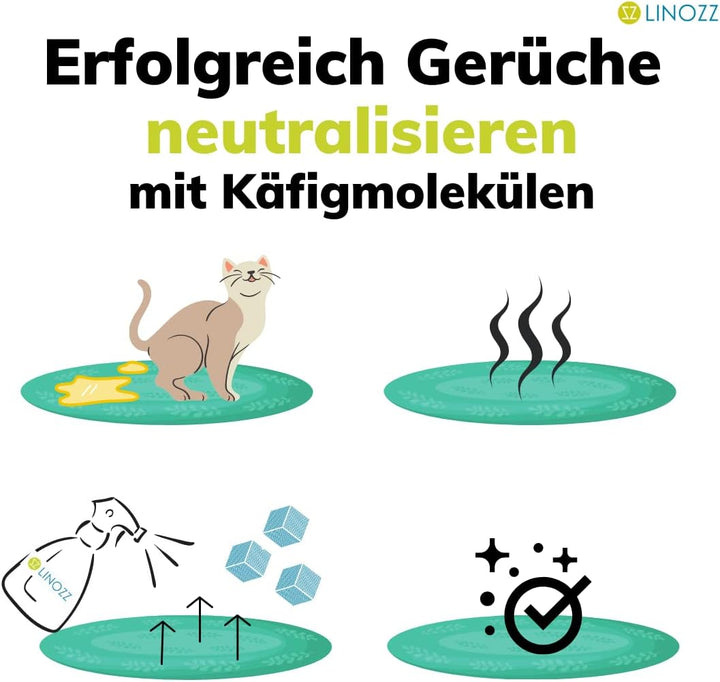 LINOZZ Geruchsneutralisierer gegen Tiergerüche 500 ml. Geruchsentferner für Katzenurin, Hühnerstall,