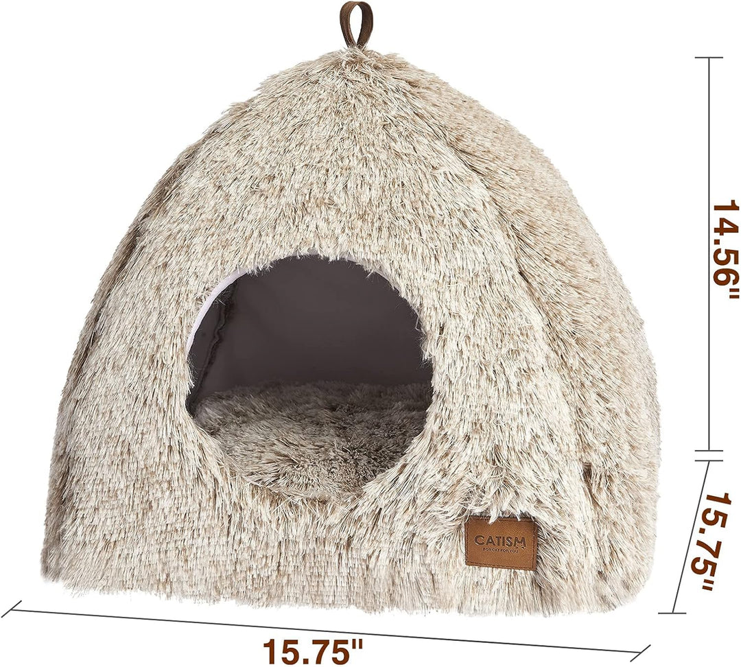 Katzenhöhle Katzenbett Katzenhaus Kuschelhöhle 40x40cm CATISM faltbar waschbar bequemer Katzenschlaf