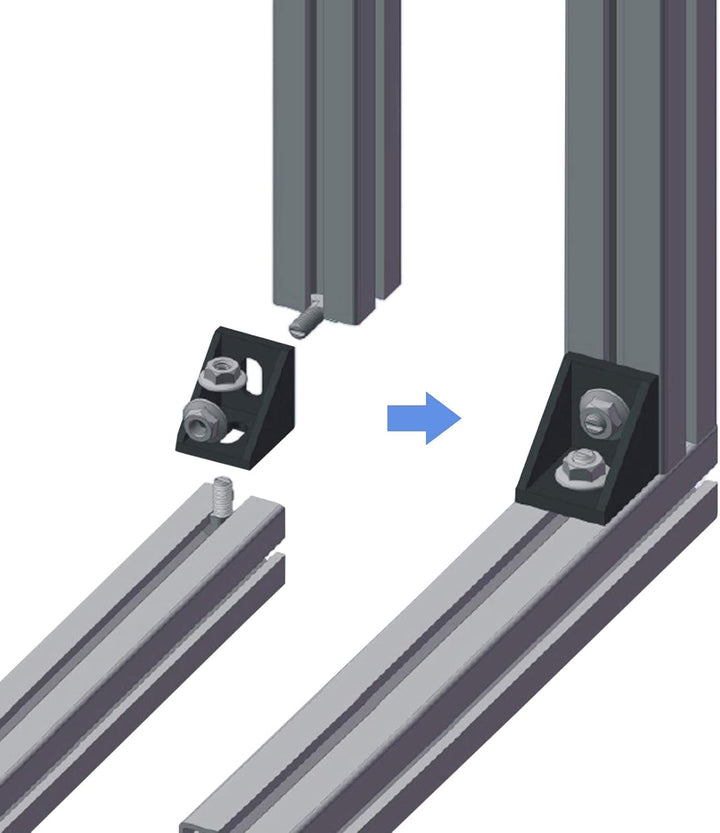 Justech 40x Eckwinkel Befestigungsmaterial für 4040 4080 Nut 8 Aluminium Extrusion Eckverbinder Alup