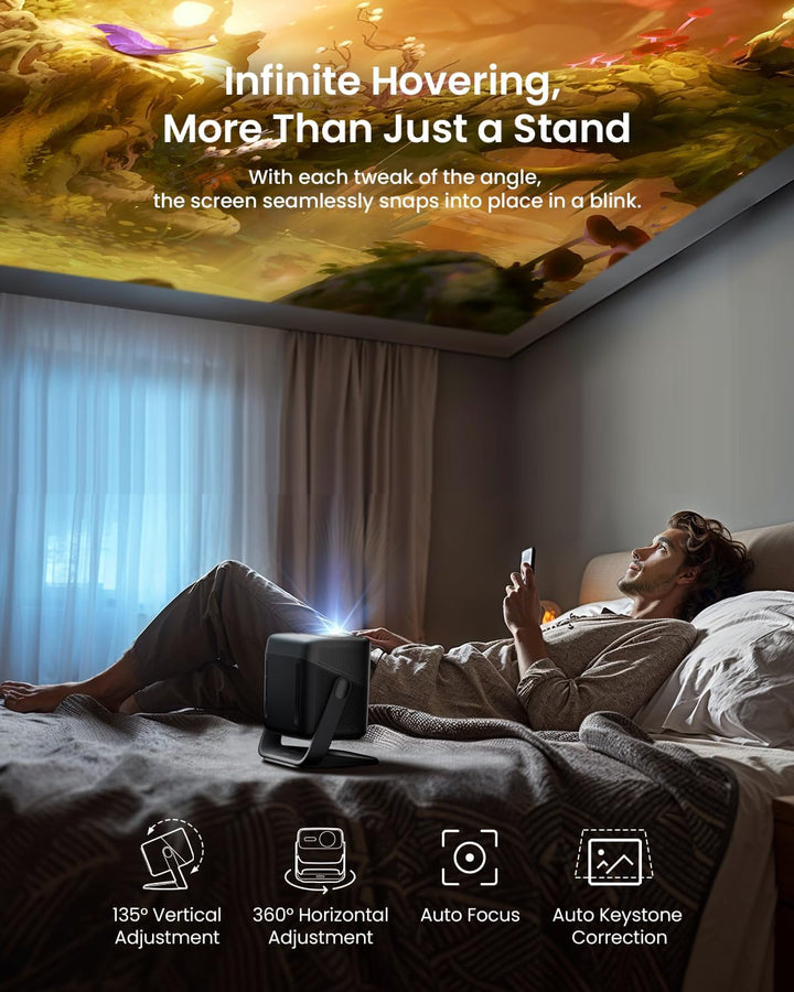 JMGO N1S Ultra Beamer 4K 3000 ANSI Lumens, Triple Laser Projektor mit GTV Netflix, Gimbal Echtzeit B