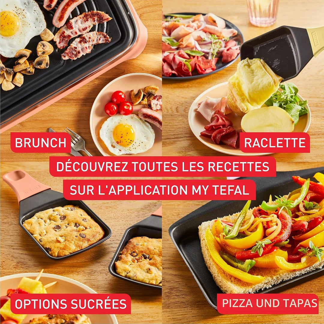 Tefal Food & Co RE650J10 Multifunktions-Raclette für drinnen und draussen, vielseitiges Kochen, Tapa