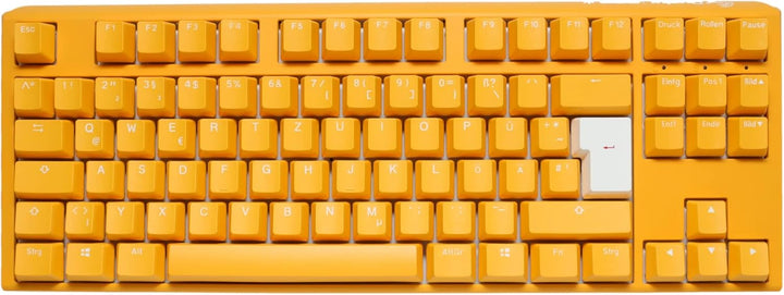 Ducky One 3 Yellow - Mechanische Gaming Tastatur Deutsches Layout im TKL-Format (80% Keyboard) mit C