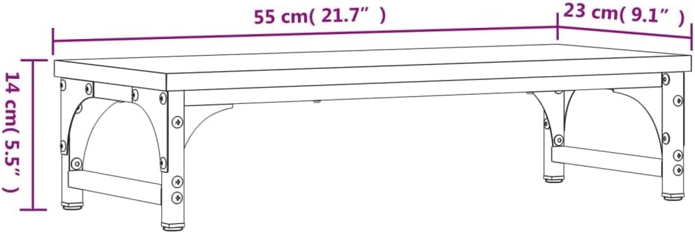 vidaXL Monitorständer Sonoma-Eiche 55x23x14 cm Holzwerkstoff Sonoma Eiche, Sonoma Eiche