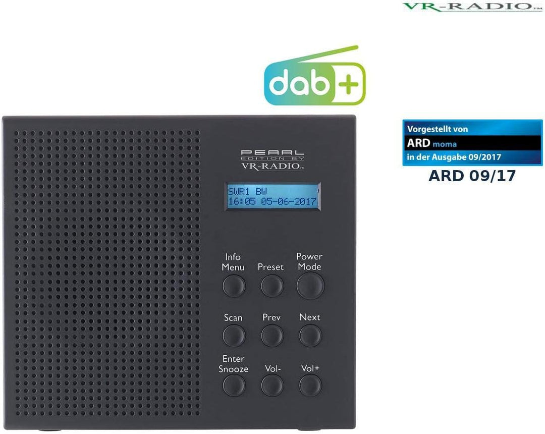 VR-Radio Outdoor Radio DAB+: Digitales DAB+/FM-Radio mit Akku, Dual-Wecker, RDS, LCD-Display, Timer